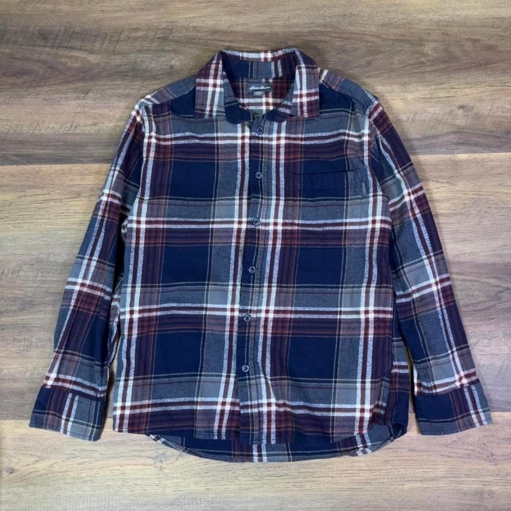 Eddie Bauer Plaid Flannel Button-Up Shirt‎ Men's M